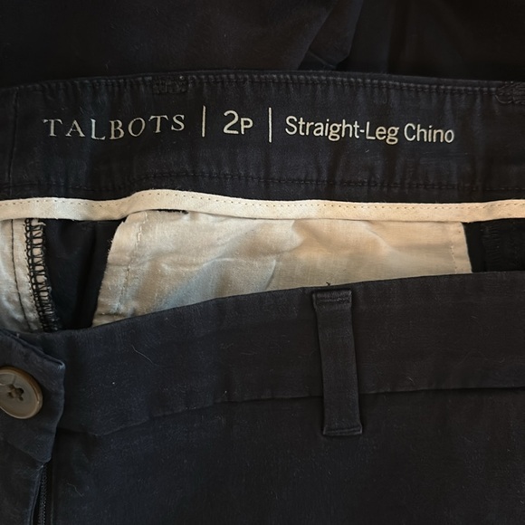 Talbots 2P Navy Straight-Leg Pants - Picture 2 of 6
